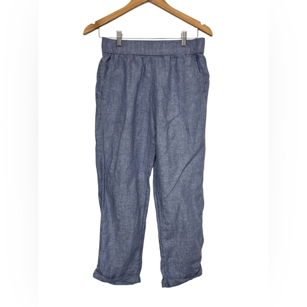 Rachel Roy Linen Pants Blue Chambray Small